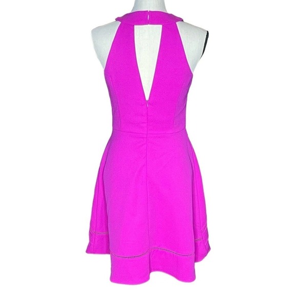 Adelyn Rae Women’s Dress Racerback Ruffle Fit & Flare Skater Small Magenta Pink - Picture 3 of 12